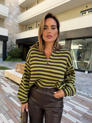 Pull a righe con cerniera