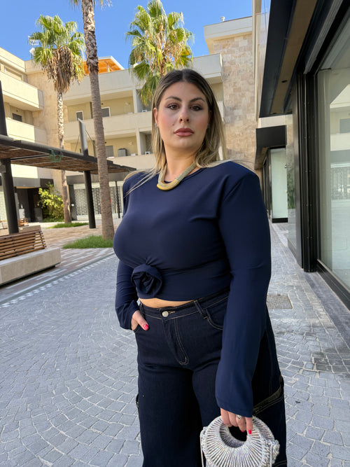 Maglia crop Rosa curvy