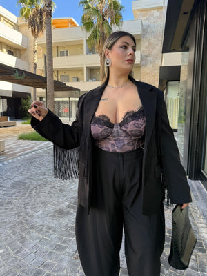 Giacca con frange curvy