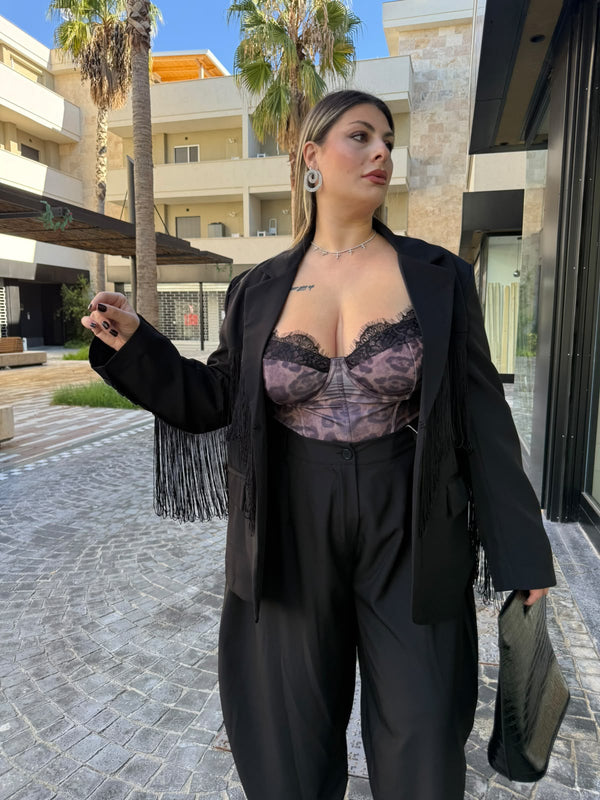 Giacca con frange curvy