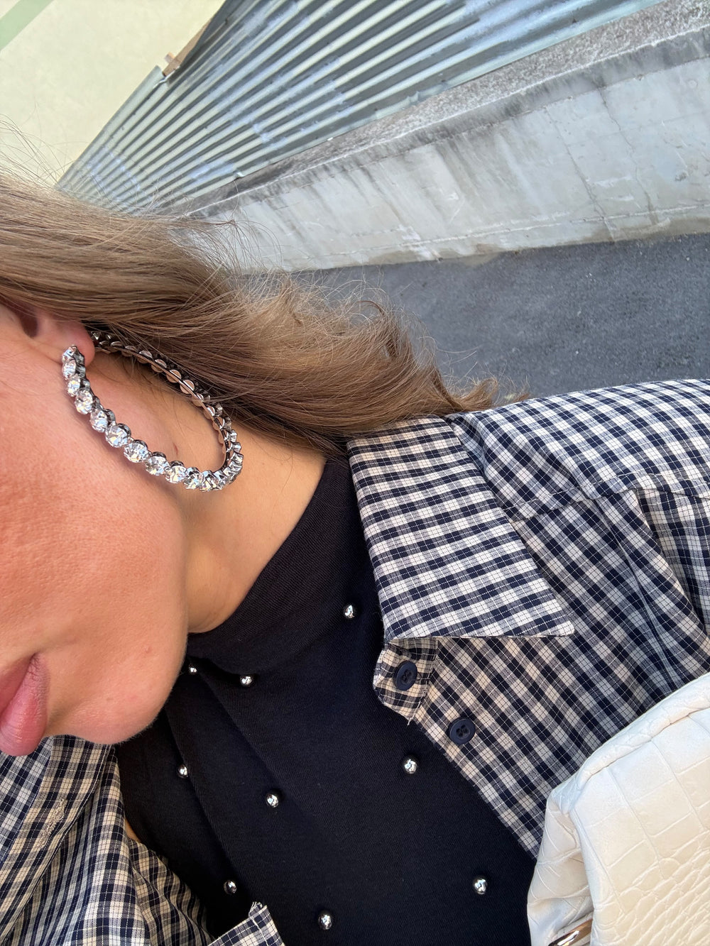 Orecchini cerchio strass big