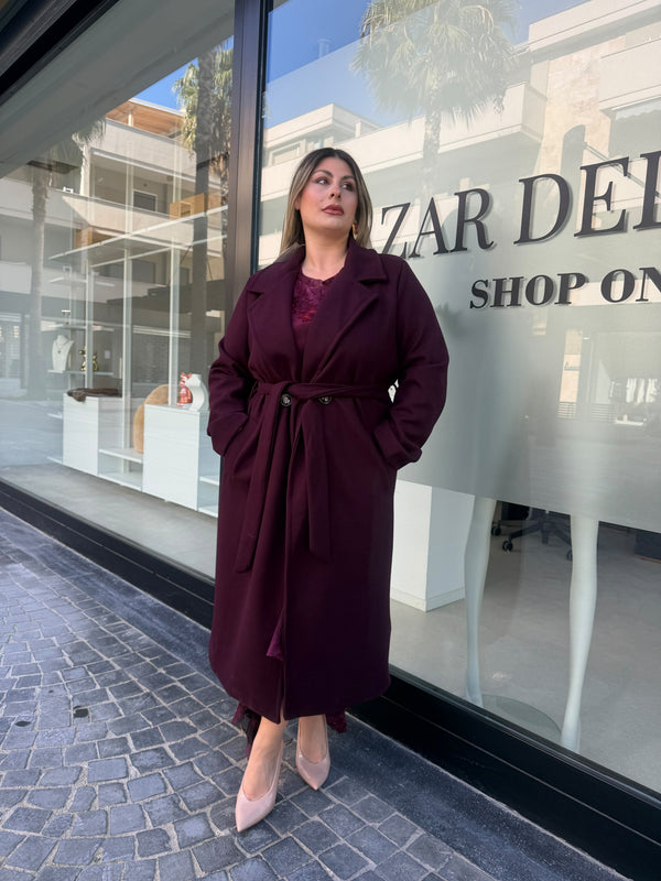 Cappotto in panno curvy