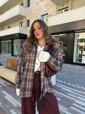 Camicia in panno a quadroni