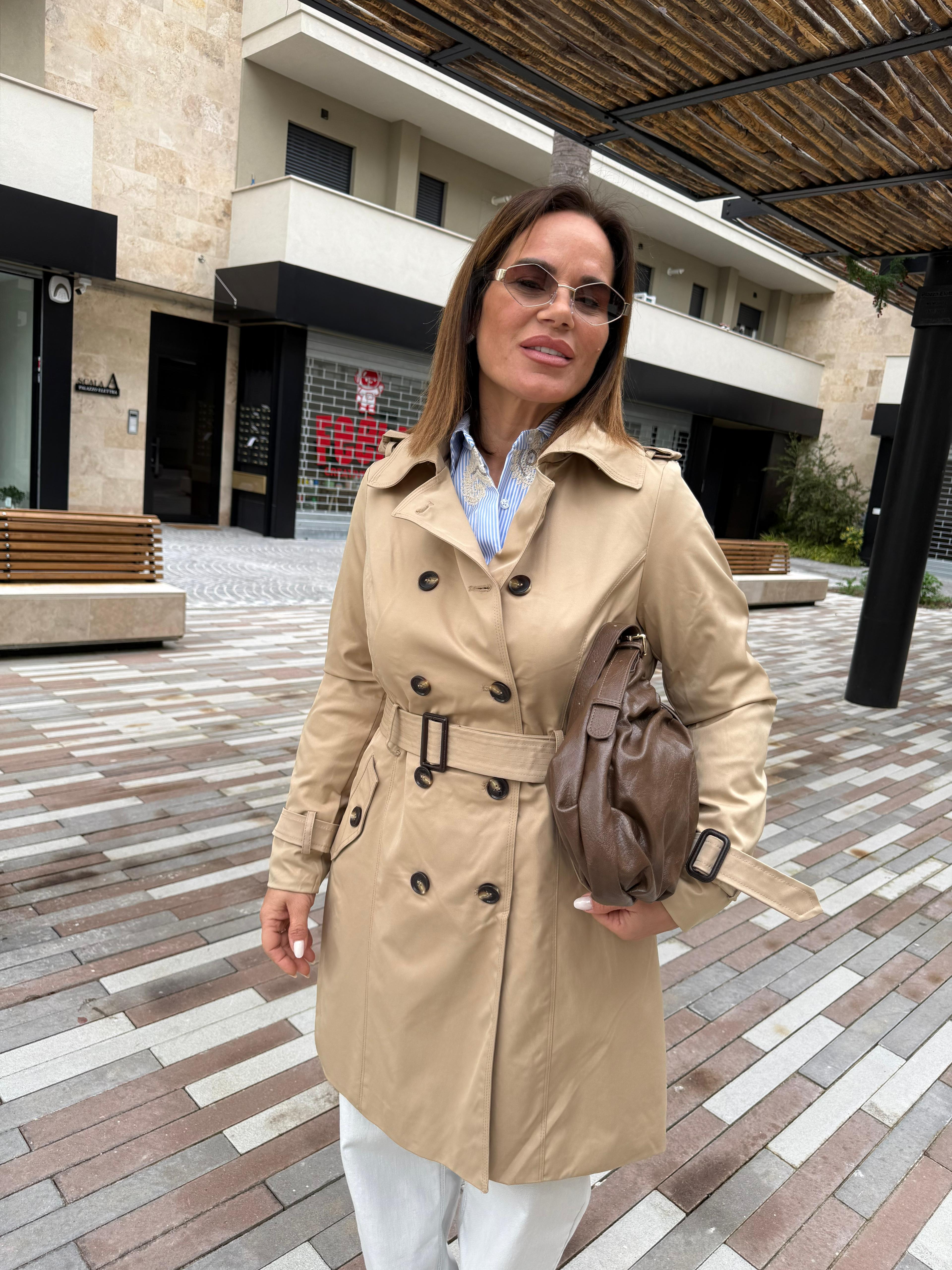 Trench doppiopetto curvy