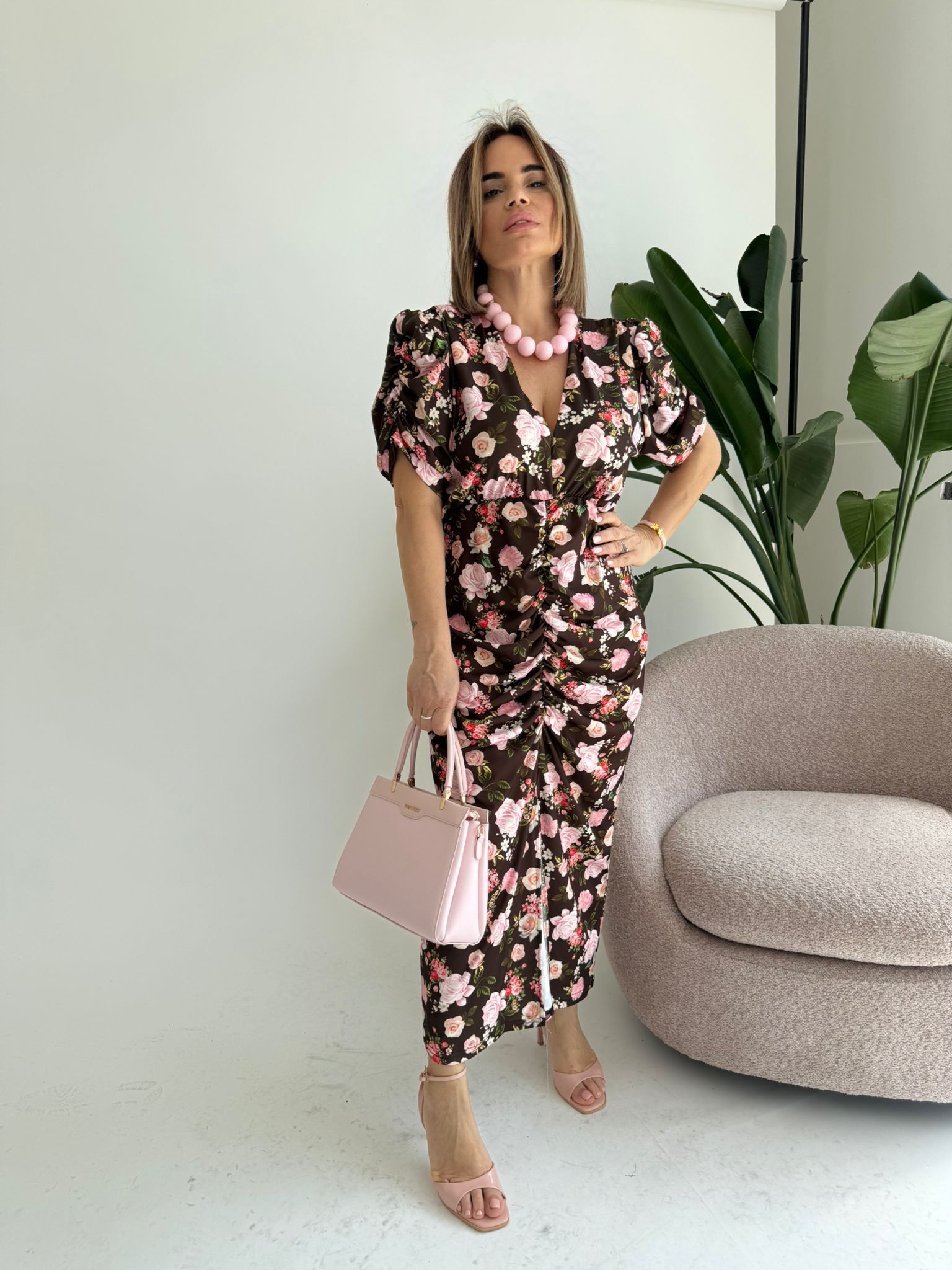 Abito midi fiori curvy