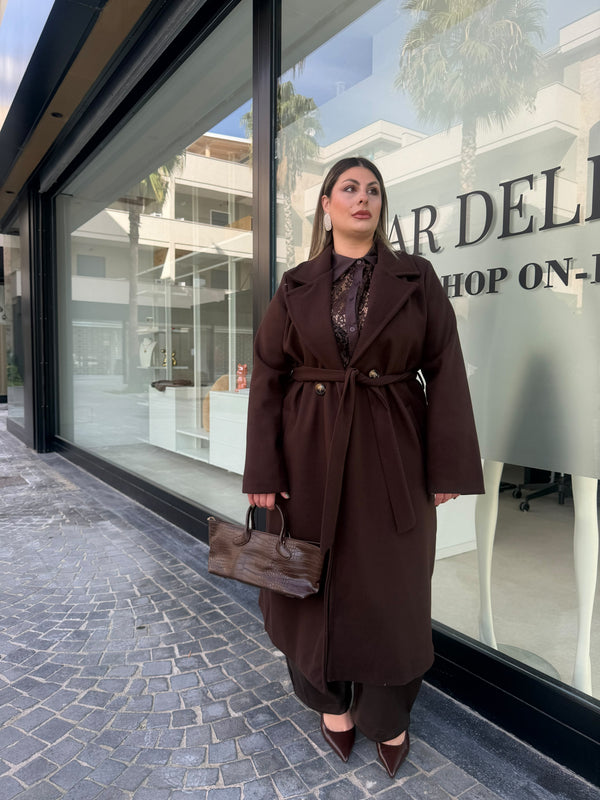 Cappotto in panno curvy