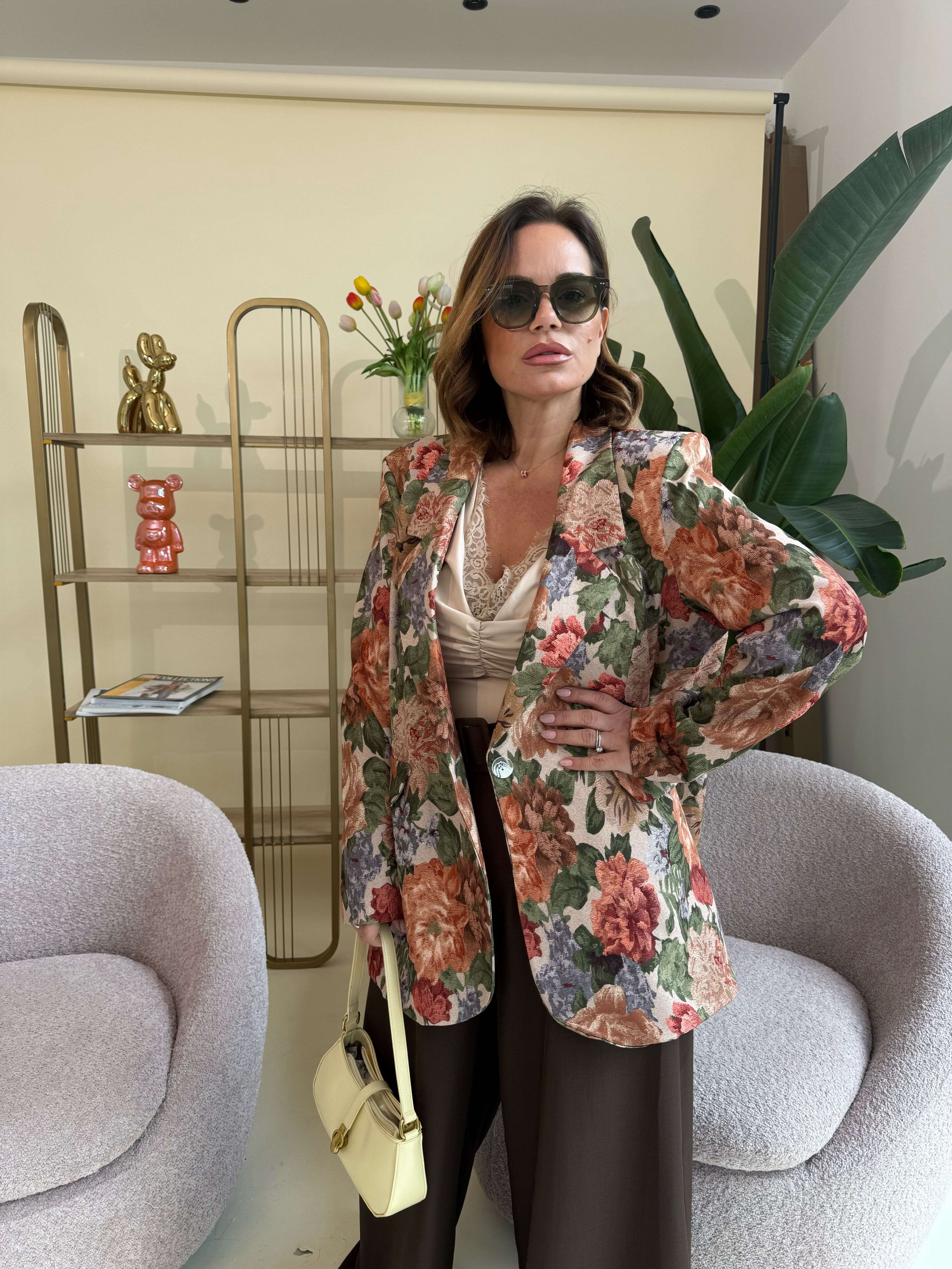 Giacca flowers orange curvy