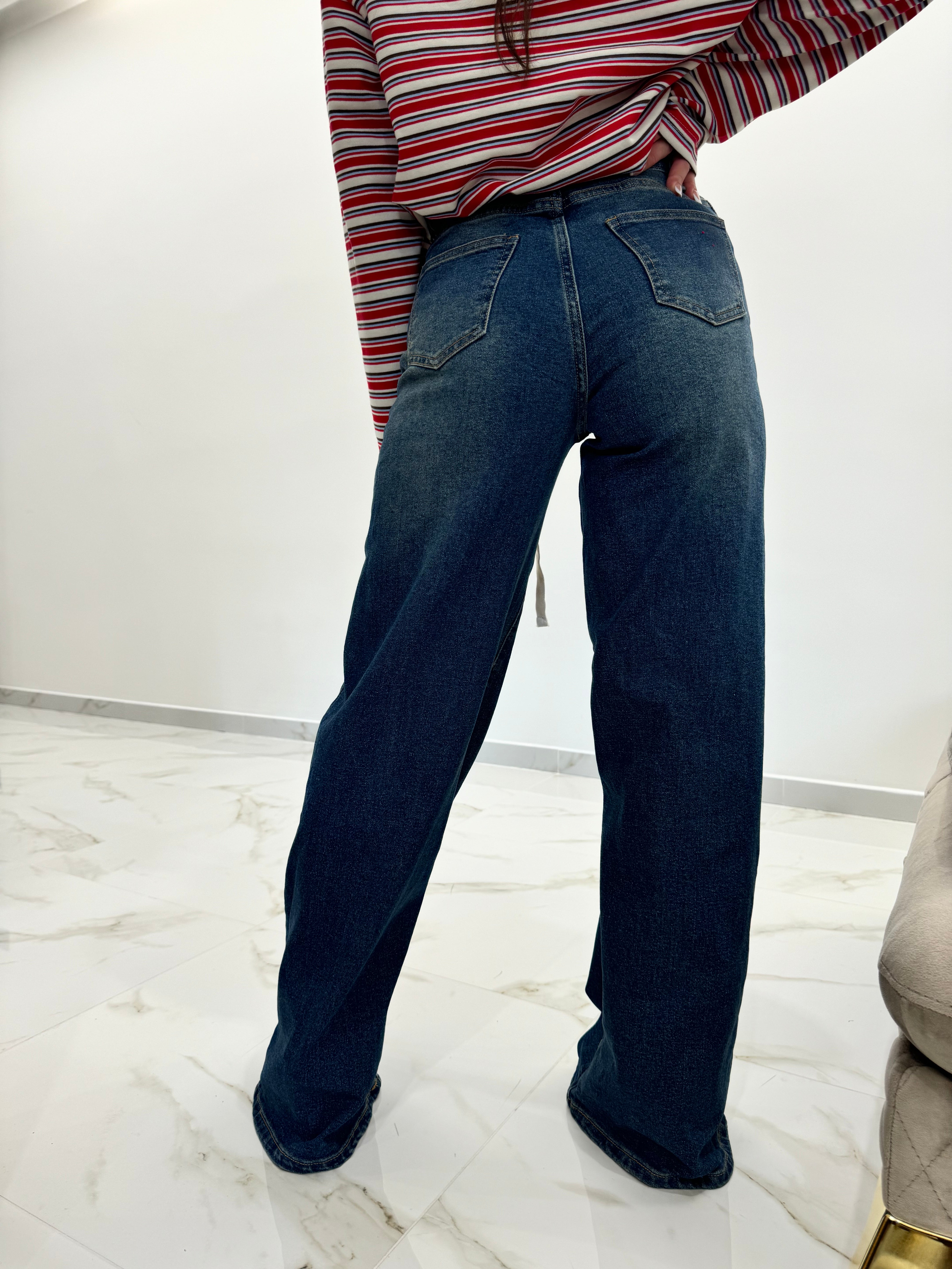 Jeans palazzo corda