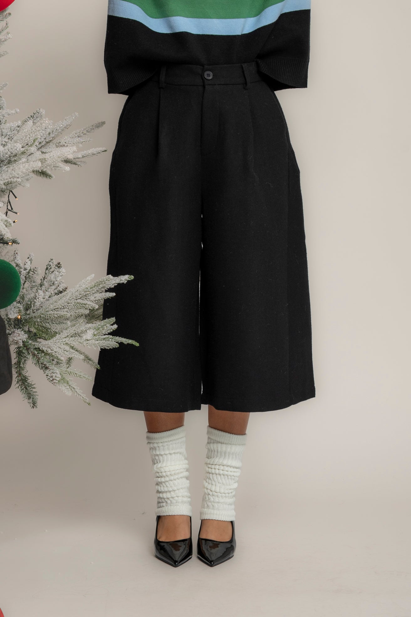 Bermuda in panno con elastico