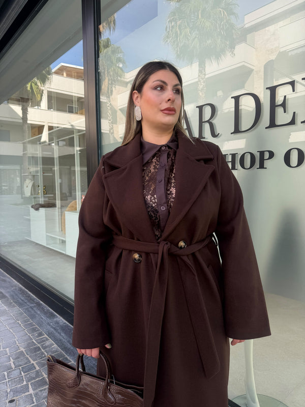 Cappotto in panno curvy