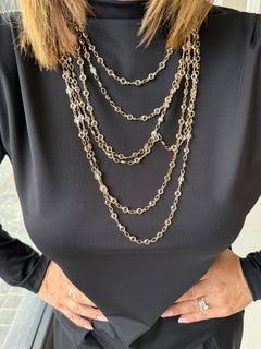 Collana fili e pietre gold