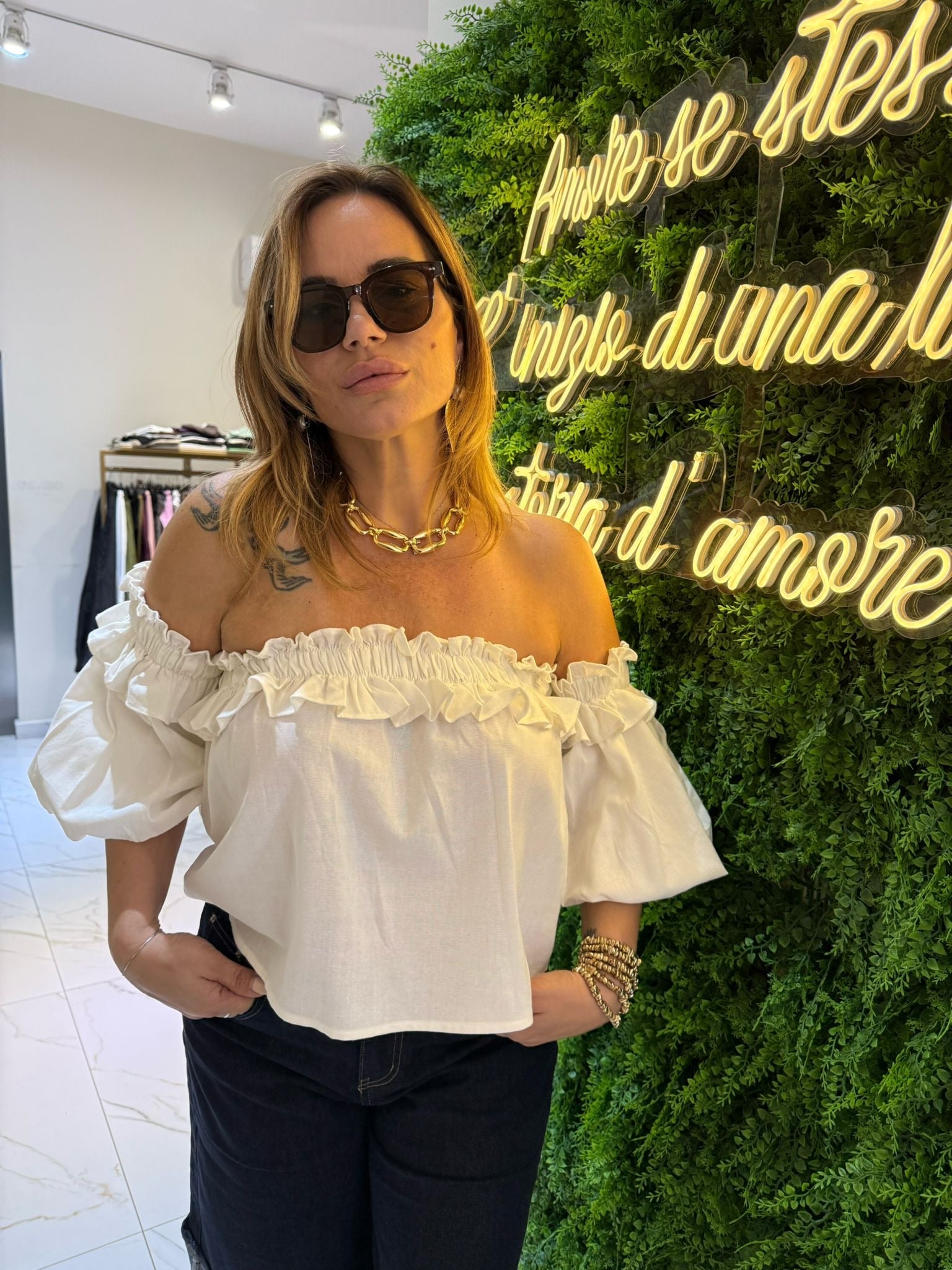 Camicia top white
