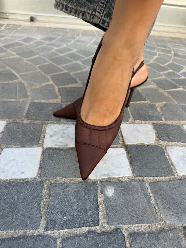 Décolleté punta in raso