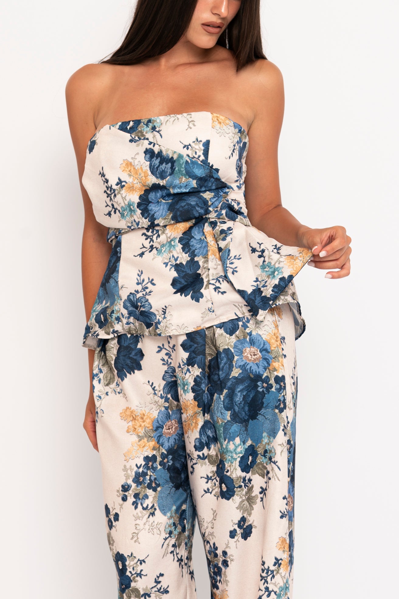 Cordset floreale blu