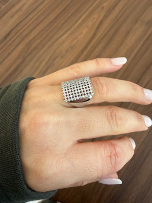Anello quadrato strass