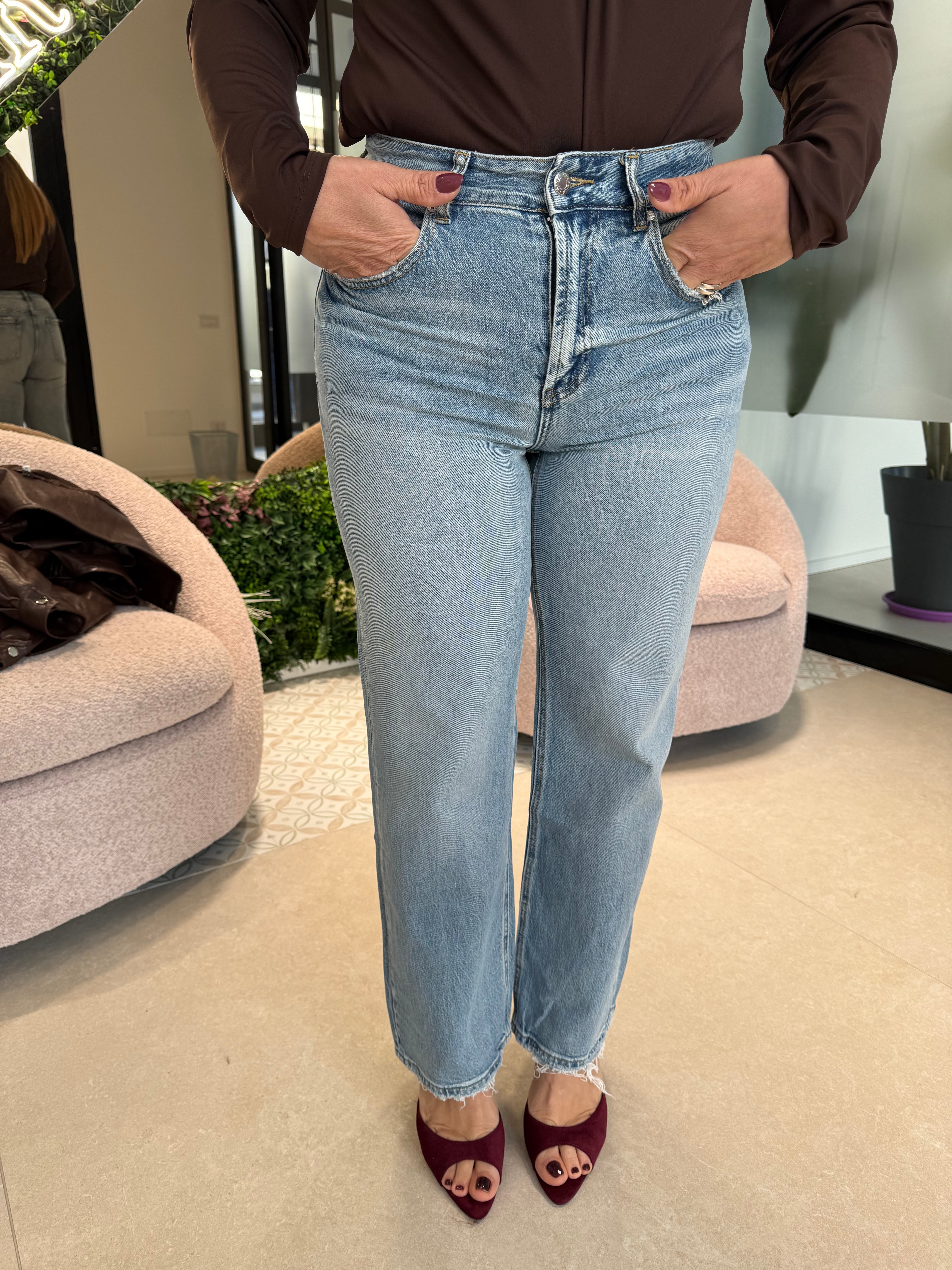 Jeans mom fit chiaro