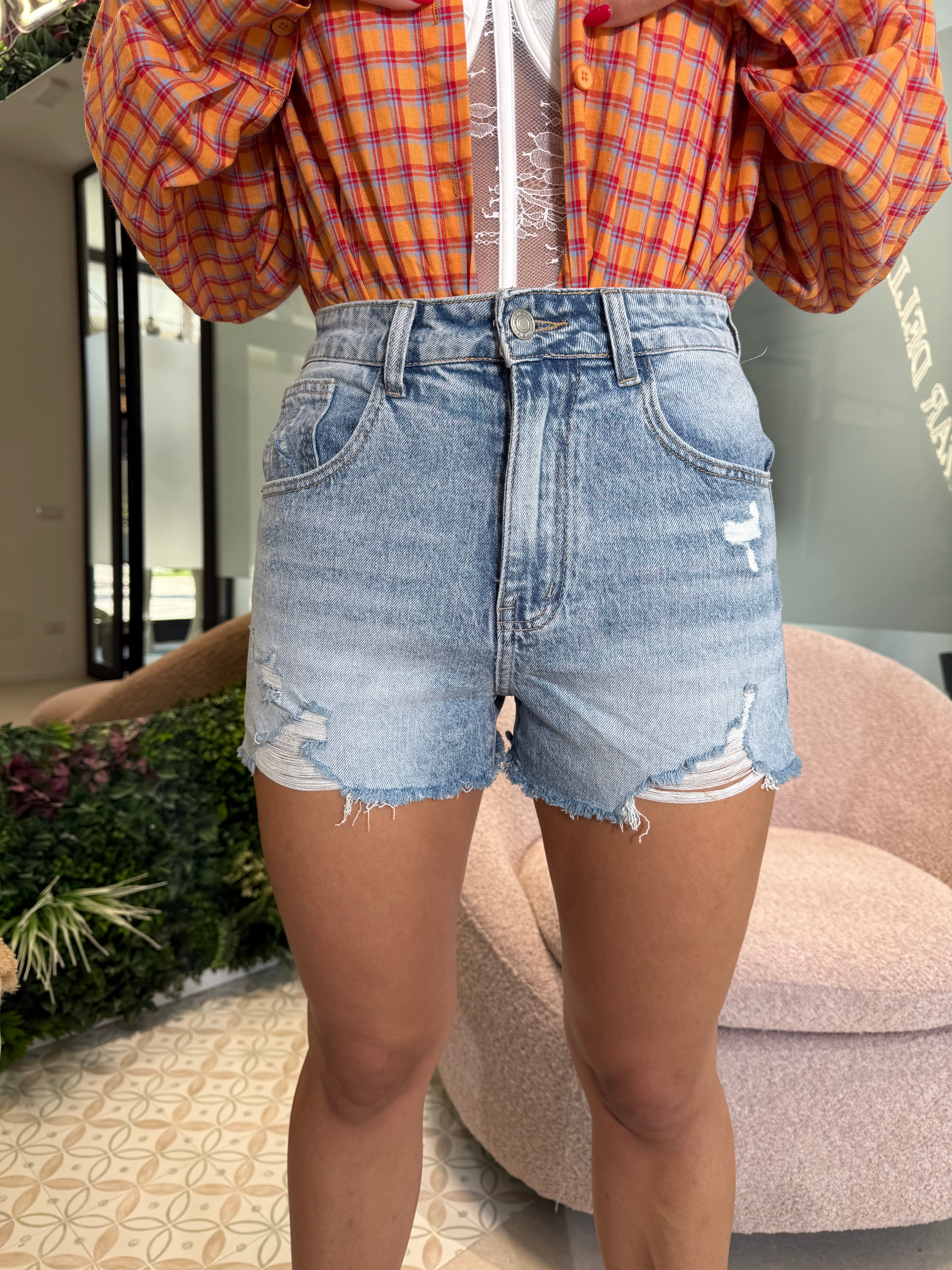 Pantaloncino denim Labubu