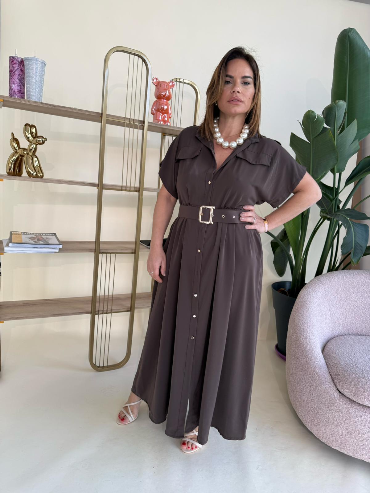 Abito camicia con cintura curvy