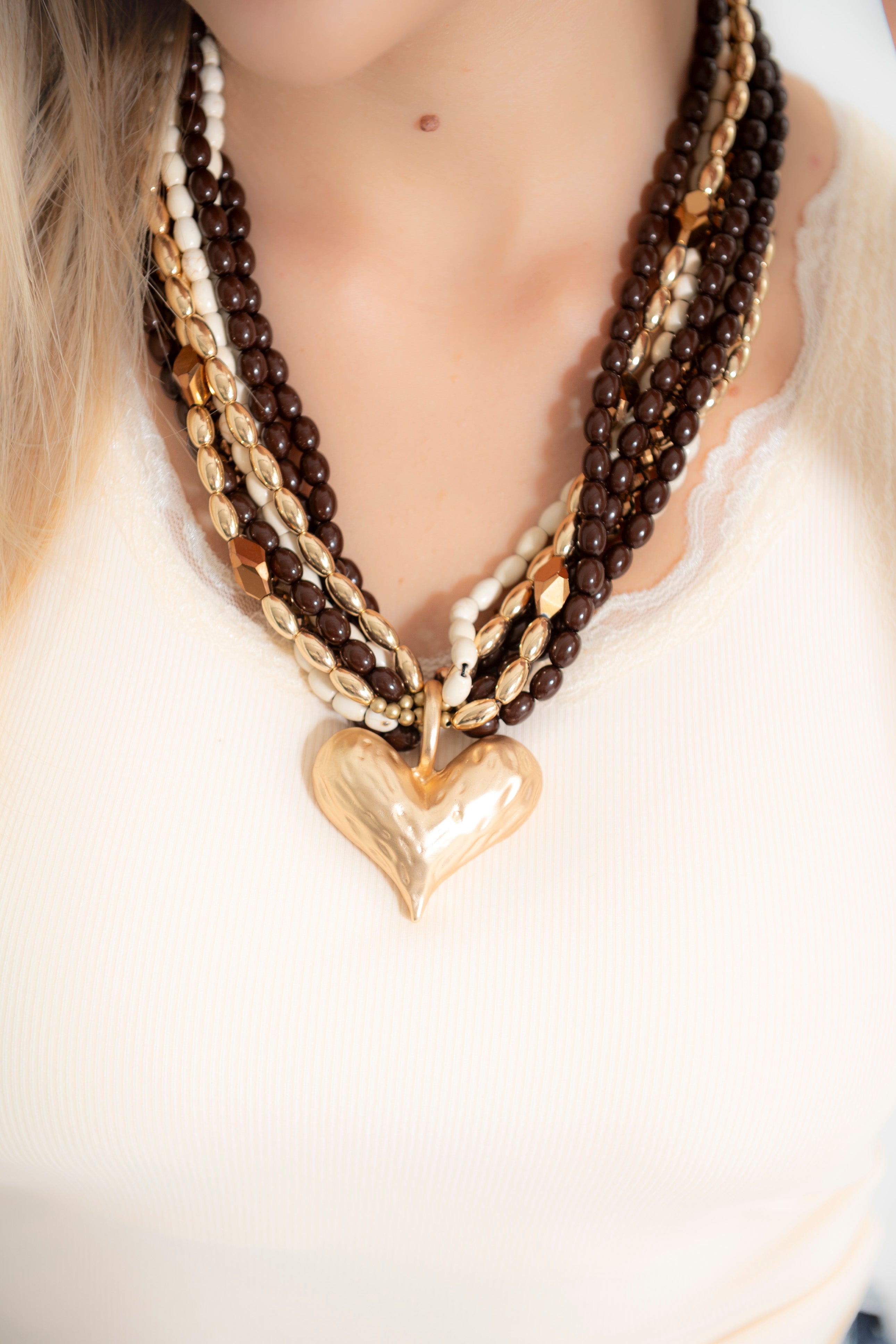 Collana coralli e big cuore