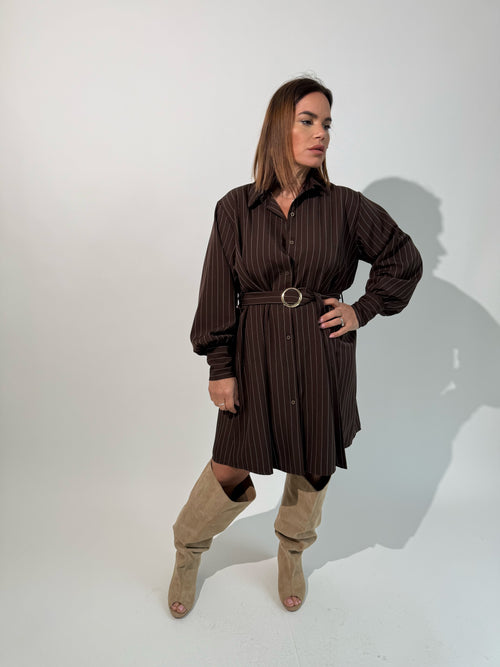 Abitino camicia gessato curvy
