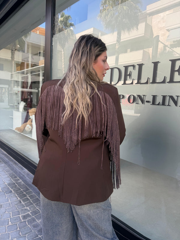 Giacca con frange curvy