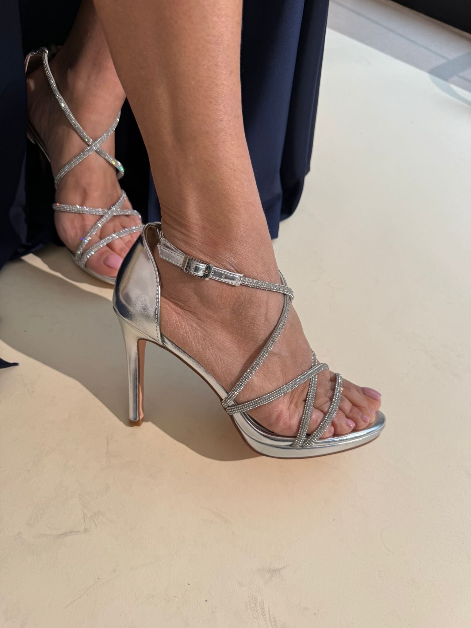 Sandali strass silver