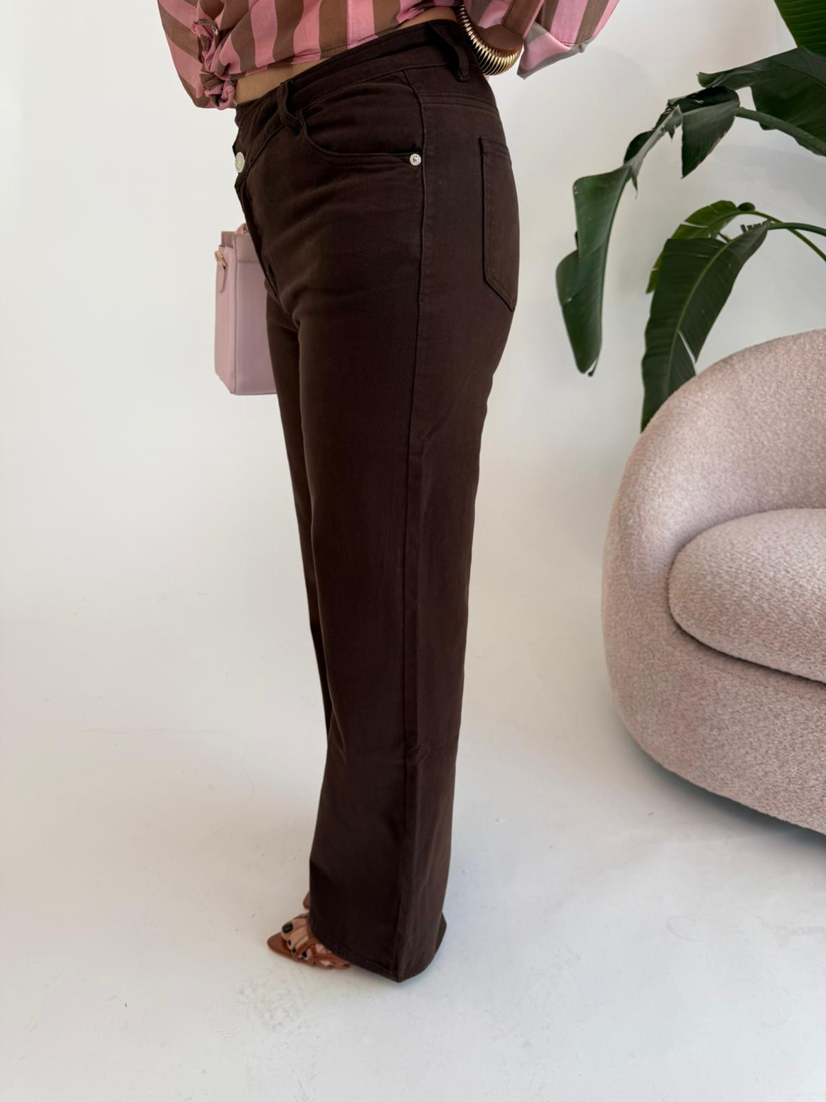 Jeans asimmetrico brown curvy