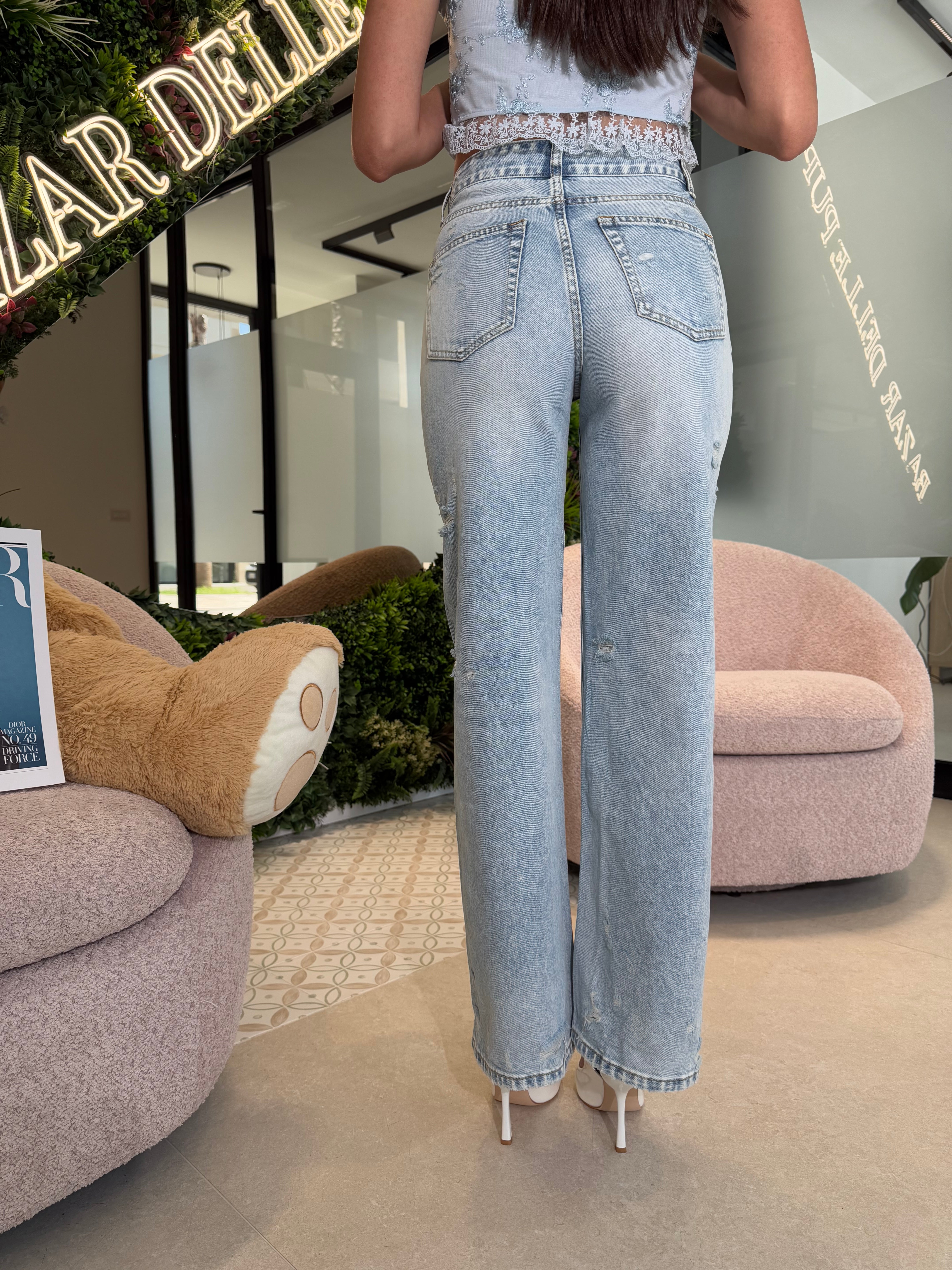 Jeans palazzo strappi