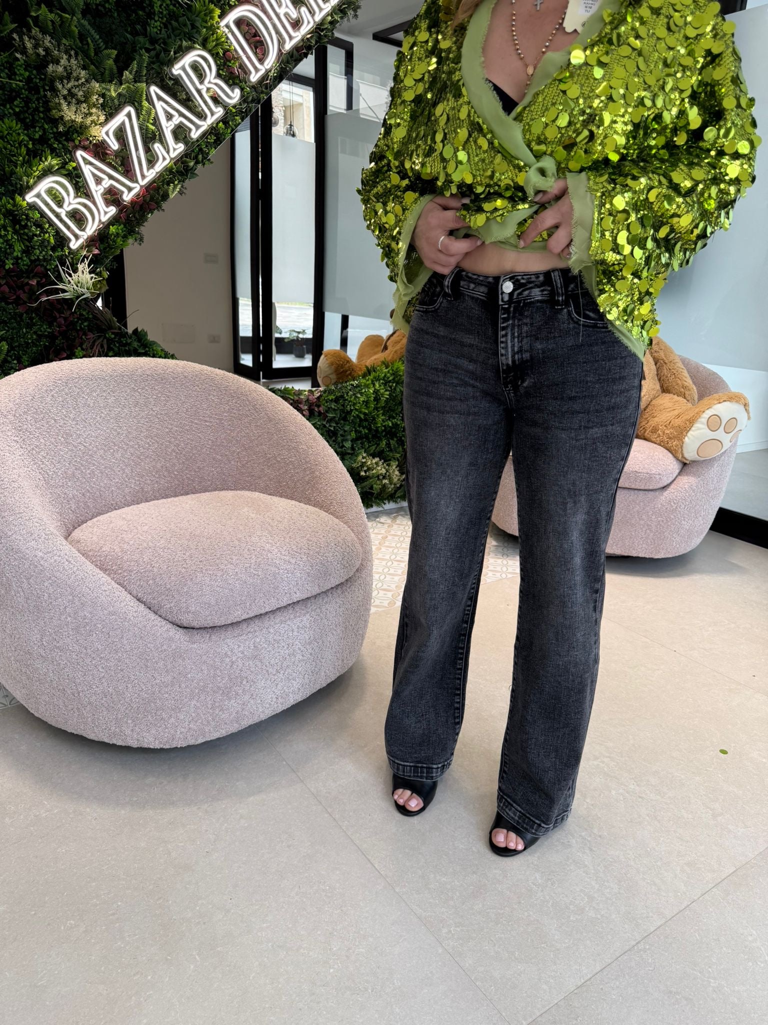 Jeans grigio nero