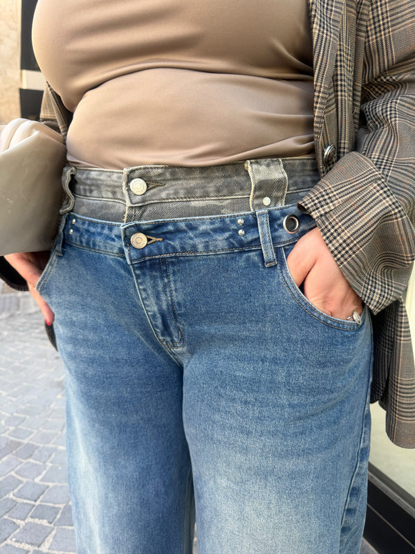 Jeans doppia vita curvy