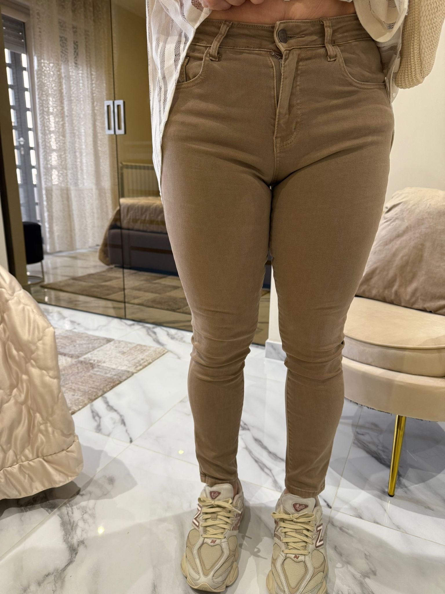 Jeans skinny camel