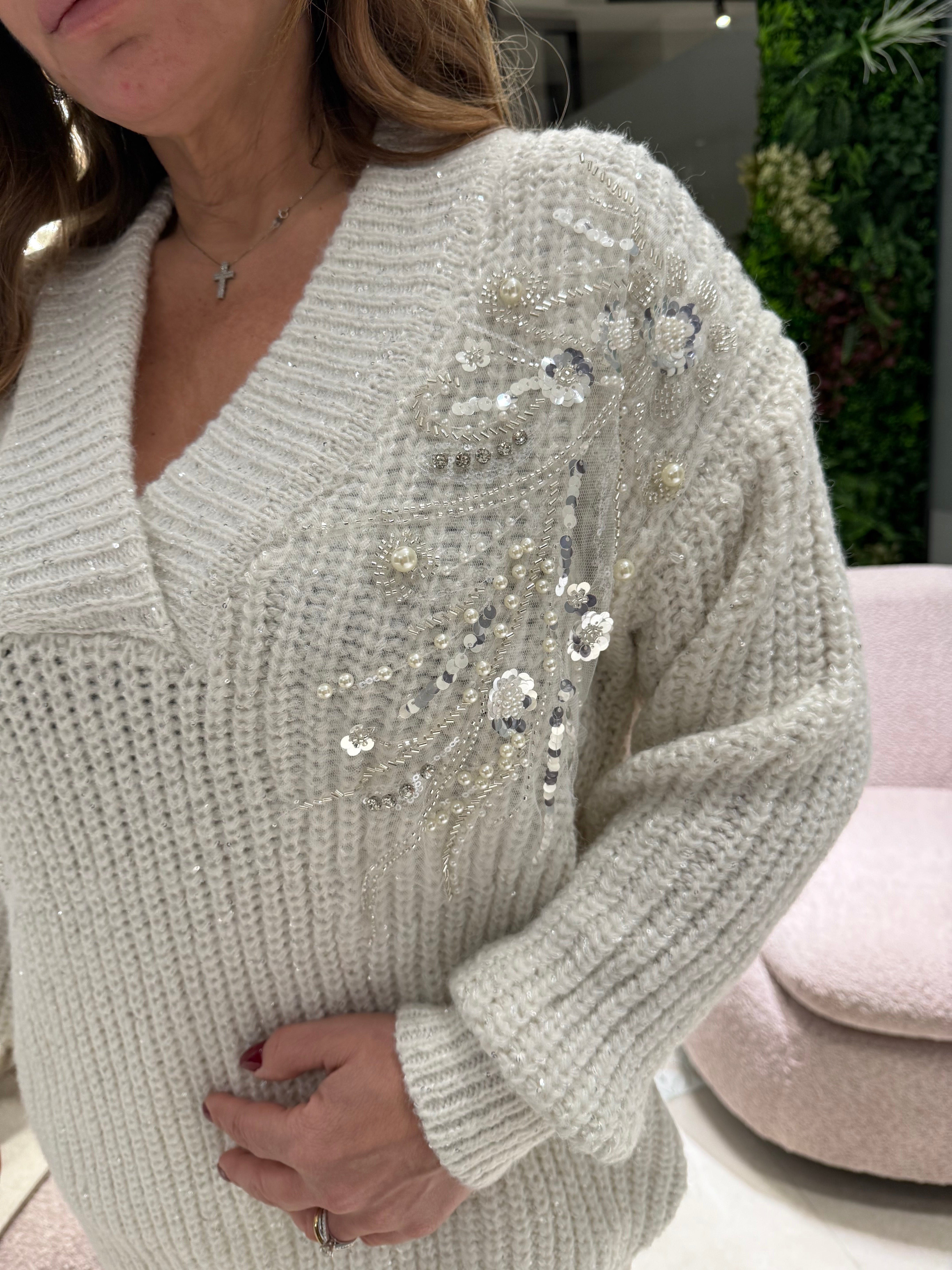 Maxi pull paillettes