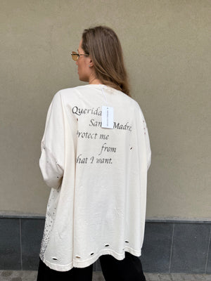 T-shirt Madonna con borchie e strass by Minimal Couture