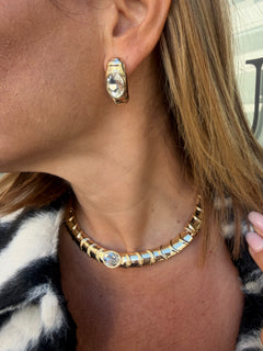 Collana e orecchini coccodrillo con Swarovski