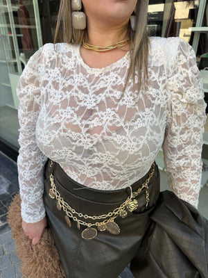 Maglia velata fiorata curvy