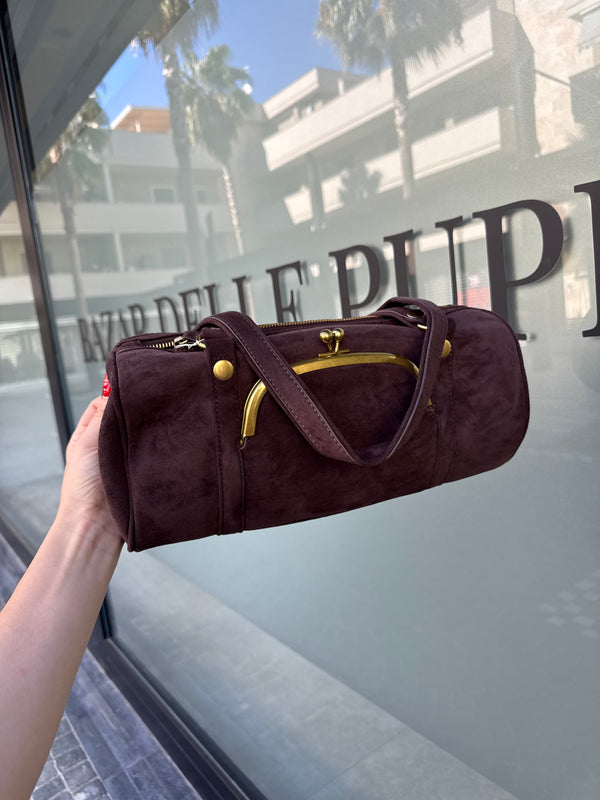Borsa a spalla in camoscio
