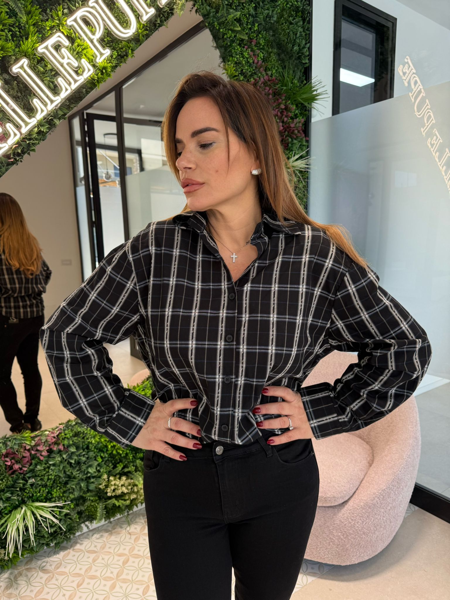 Camicia a quadri con top