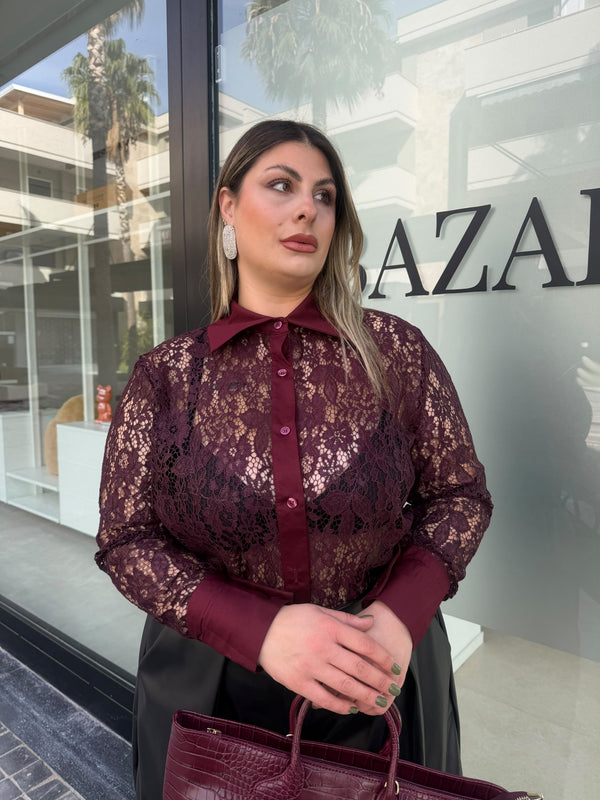 Camicia in pizzo curvy