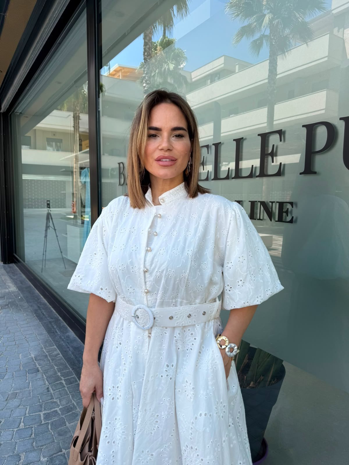 Abito camicia pizzo Sangallo