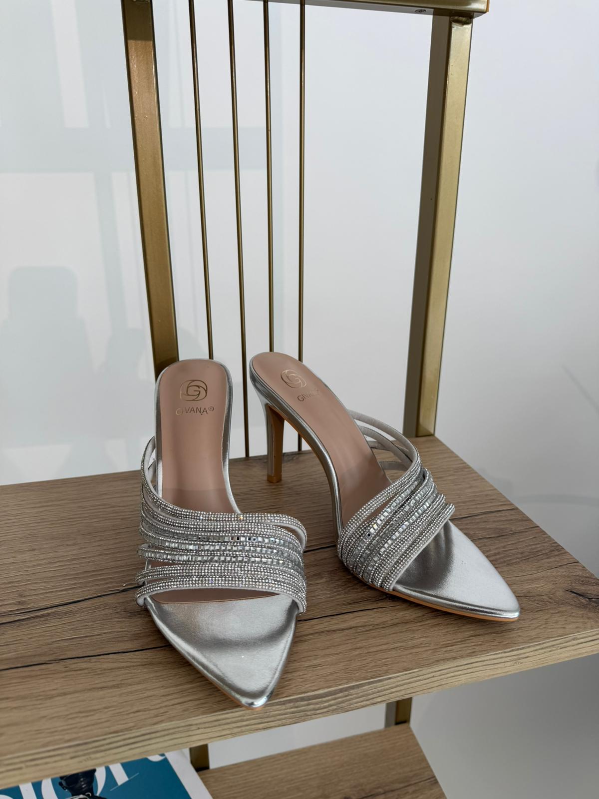 Sandali fascia strass