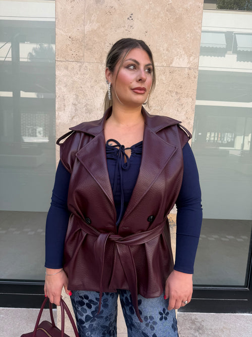 Gilet in ecopelle curvy