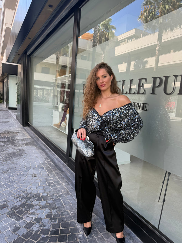 Pantalone in raso ballon