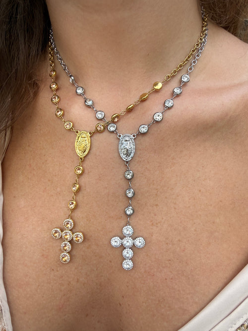 Collana rosario con croce