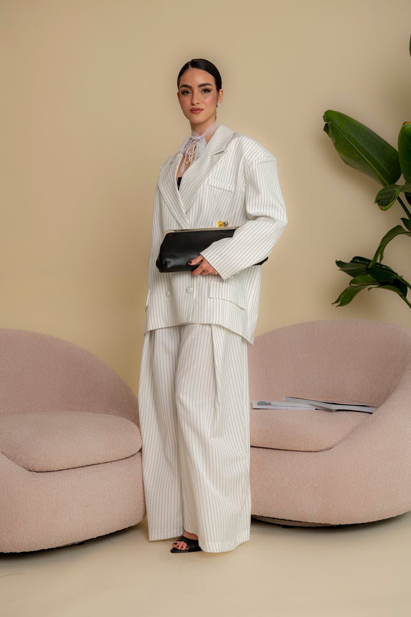 Giacca gessata white