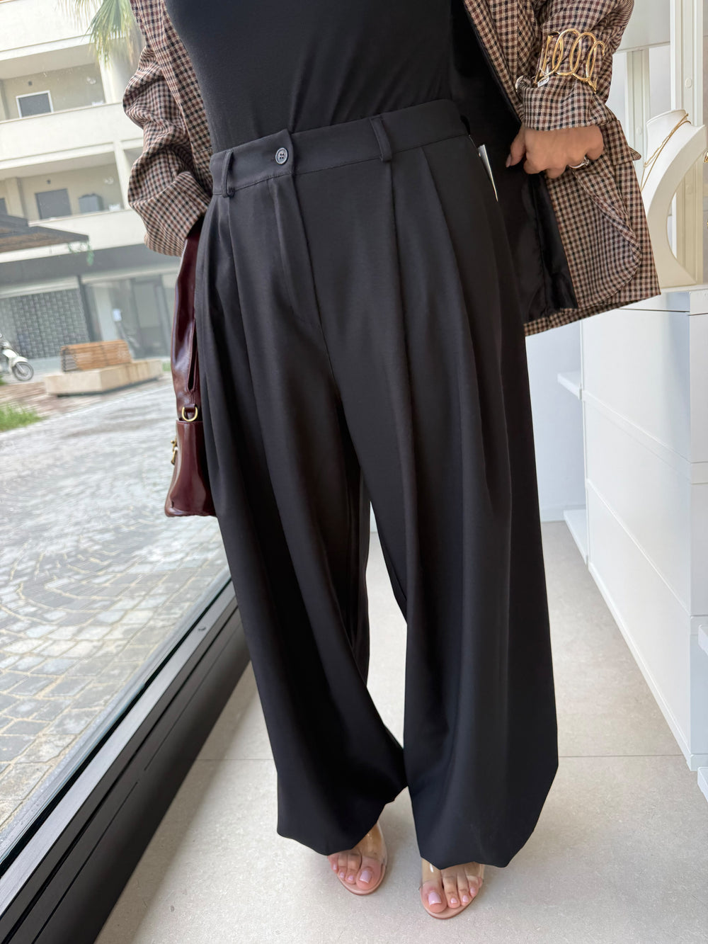 Pantalone con elastico alle caviglie curvy