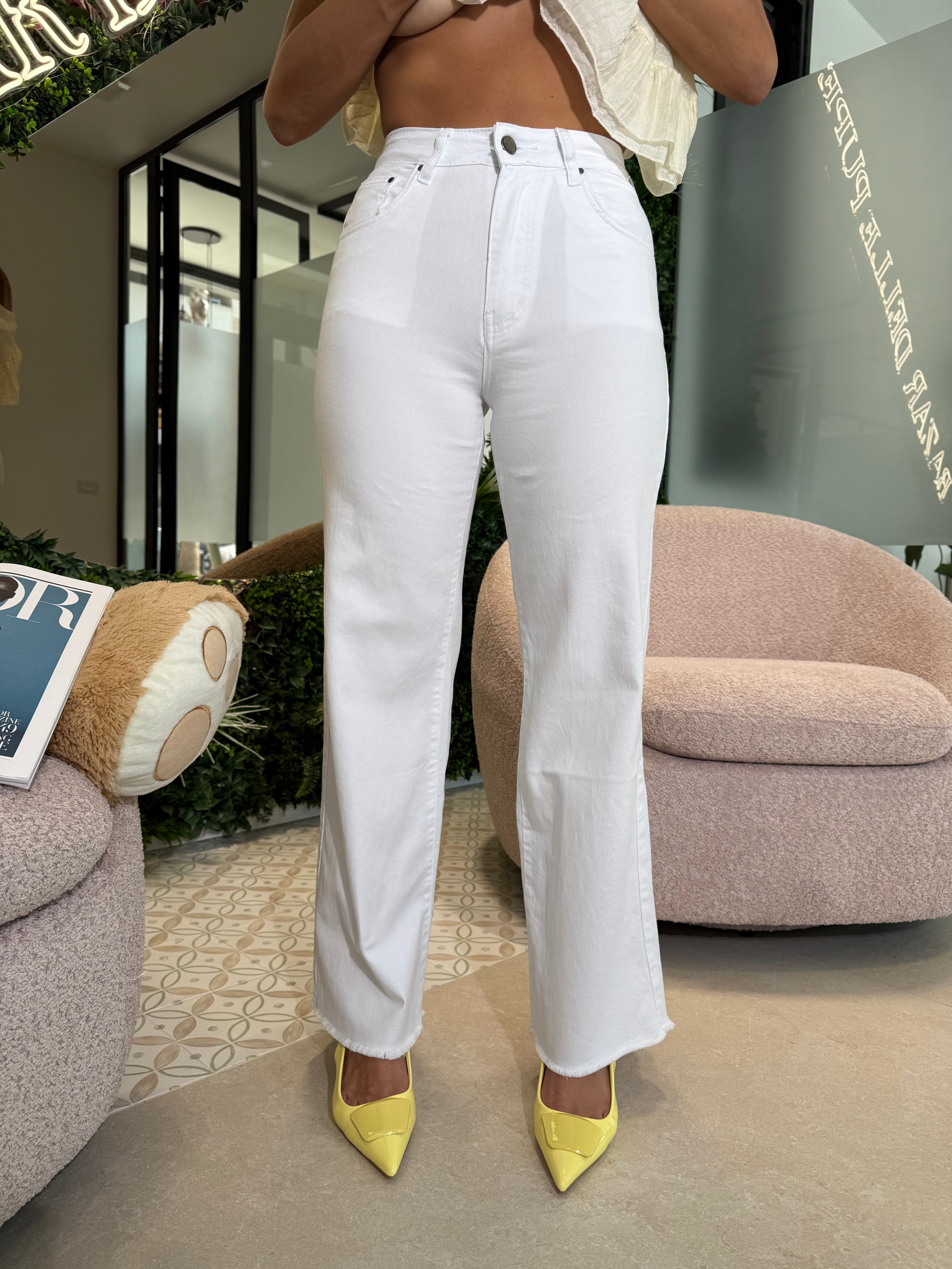 Jeans palazzo bianco