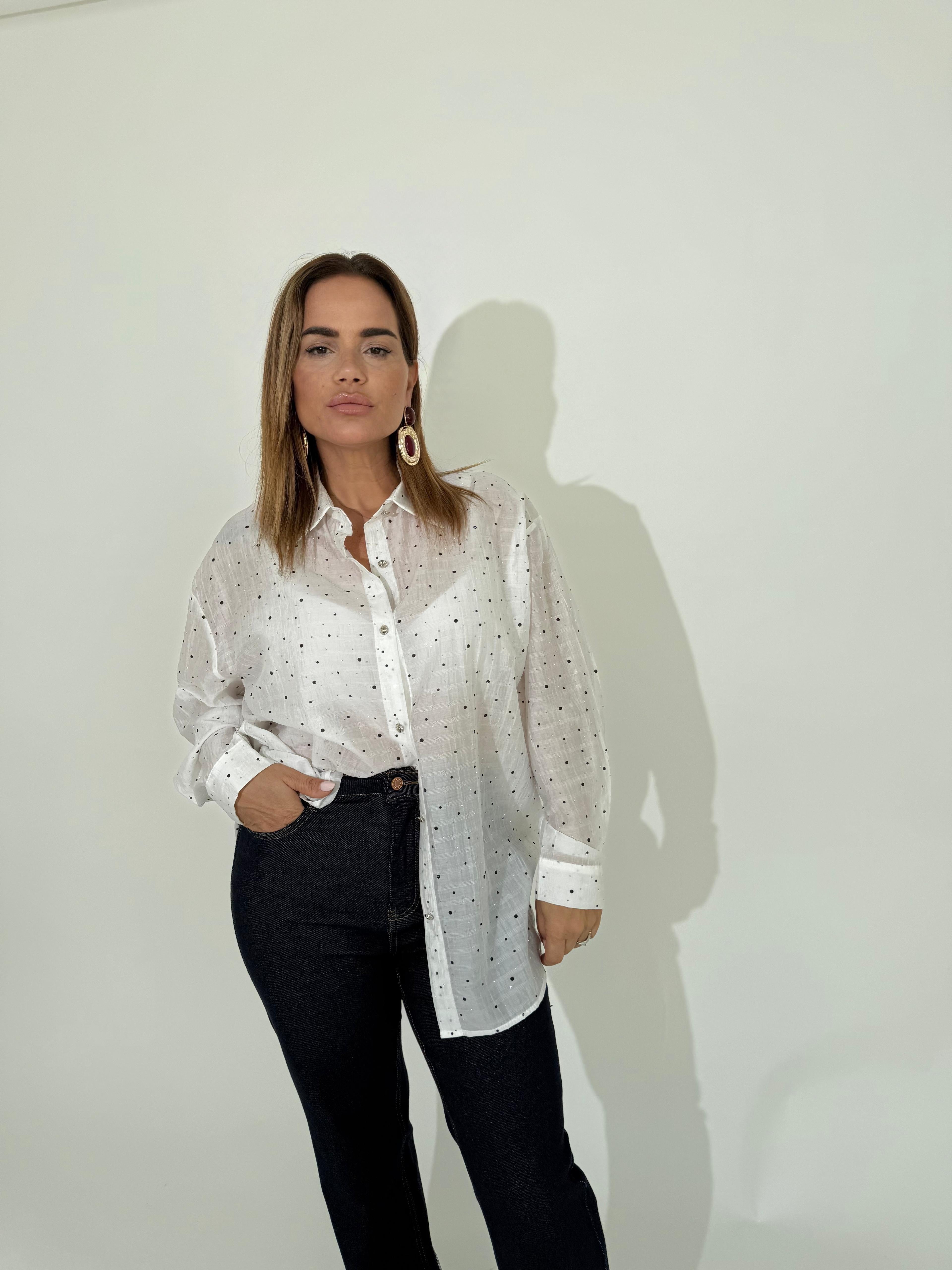 Camicia pois strass