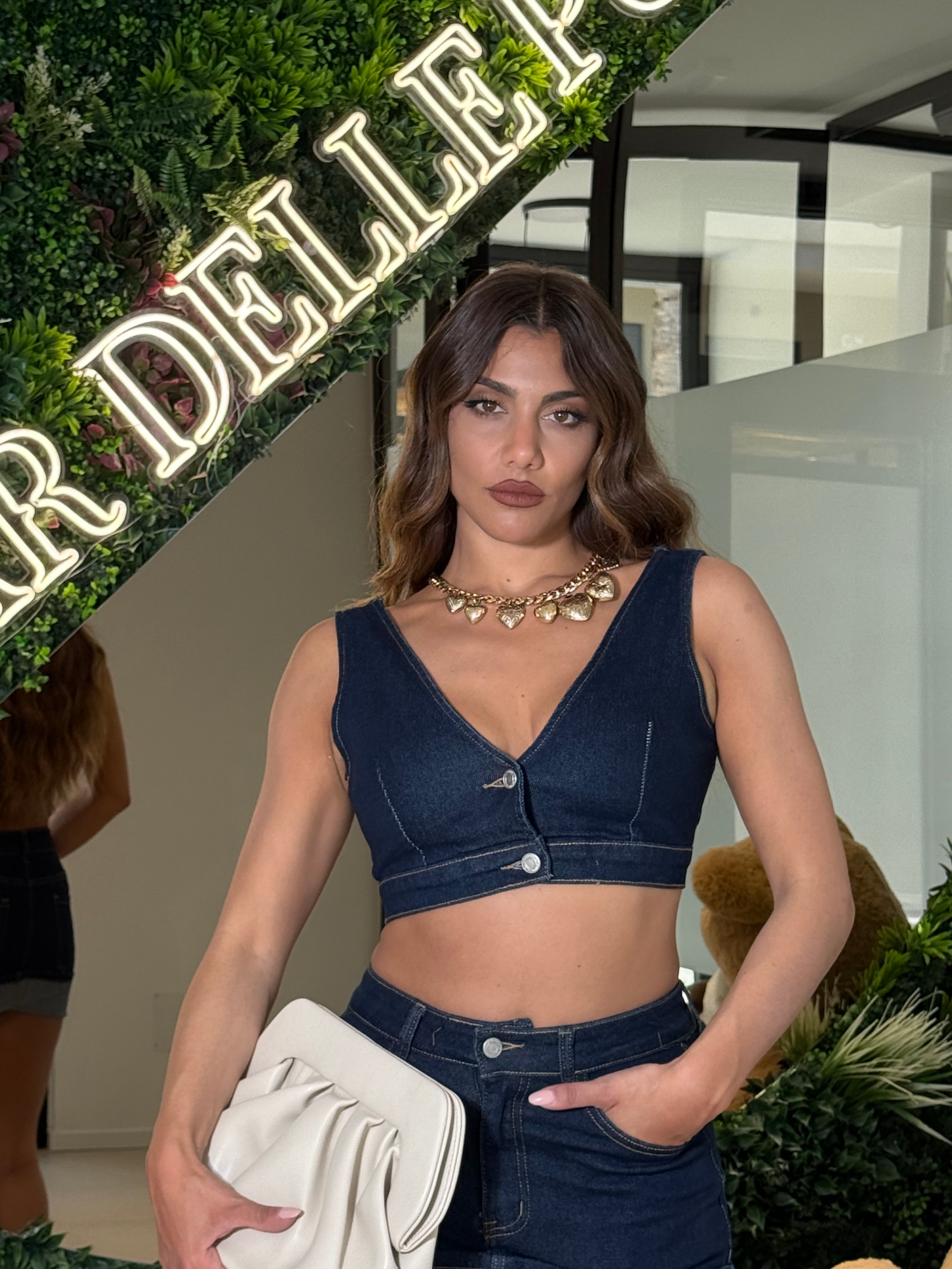 Top denim scuro