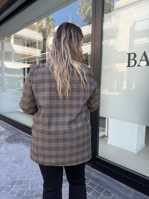 Giacca quadri spilla curvy