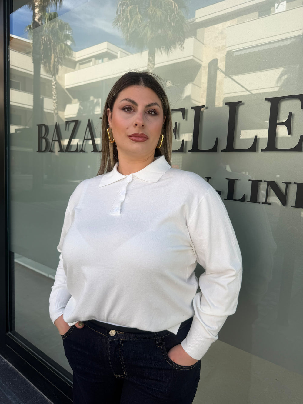 Polo in lana rasata curvy